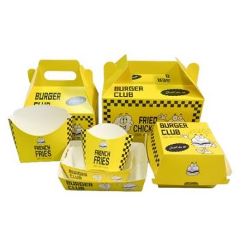 BDL Biodegradable Take away packaging Hot Dog Kraft Paper Food Trays French Fries Boat Tray