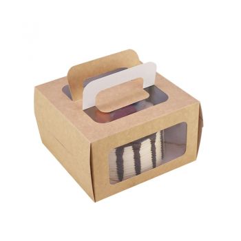 BDL Custom printing logo Cake box with handle wedding box packaging