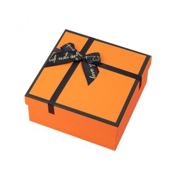 BDL Square Orange Paper Knot Gift Packaging  