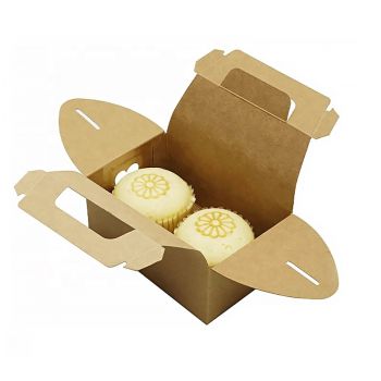 BDL Factory Custom Logo Printed Top Quality Eco-friendly 6 12 Hole Mini Bakery Kraft Paper Cupcake Box with Handle
