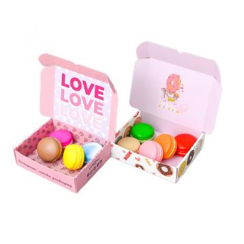 BDL Free Design Custom Logo Food Grade Paper Pink Doughnut Takeaway Cookie Mochi Donut Packaging Boxes