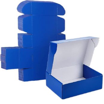 BDL Blue Shipping Boxes Medium Corrugated Cardboard Literature Mailer Box for Packaging