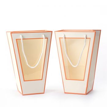 BDL Customize trapezoidal rose bouquet packaging with transparent window