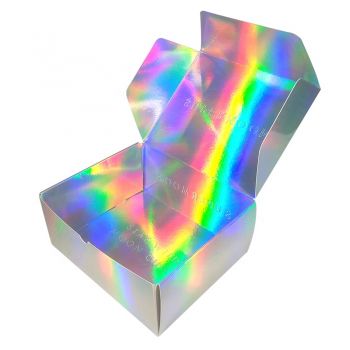 BDL Customized printing paper rainbow holographic packaging shipping box custom logo