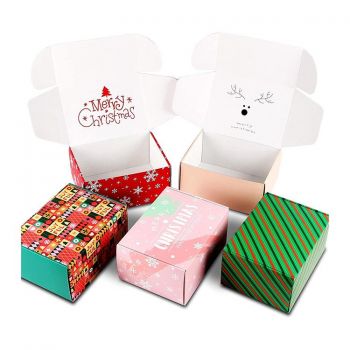 BDL Custom Sized Foldable Christmas Gift Mailer Folding Corrugated Box With Lid