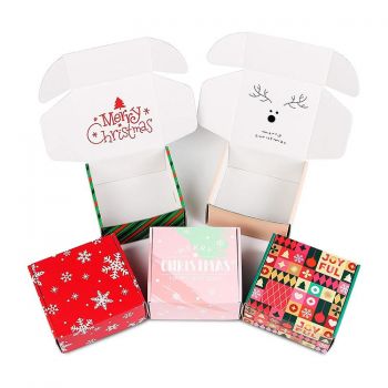 BDL Custom Sized Foldable Christmas Gift Mailer Folding Corrugated Box With Lid