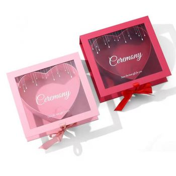 BDL Luxury Lid Base Box Cosmetic Box Gift Packaging With PVC Window