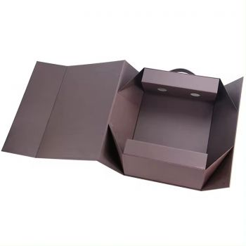 BDL Custom Design Luxury Folding Closure Packaging Double Wine Magnetic Gift Box with PU Handle
