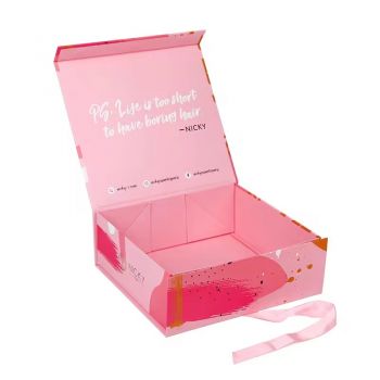 BDL Magnetic Luxury Cardboard Storage Paper Foldable Favor Birthday Gift Packaging Box Folding with Ribbon