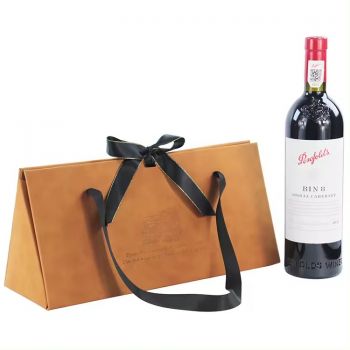 BDL Custom Luxury Folding Leather Coated Single Champagne Wine Bottle Packaging Portable Gift Box