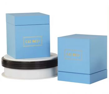 BDL Custom Logo 2 Pieces Paper Rigid Luxury Candle Packing Gift Box with EVA Insert