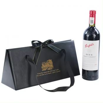 BDL Custom Luxury Folding Leather Coated Single Champagne Wine Bottle Packaging Portable Gift Box
