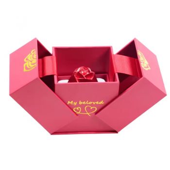 BDL Popular Fancy Paper Flower Roses Shipping Jewelry Gift Packaging Lifting Boxes