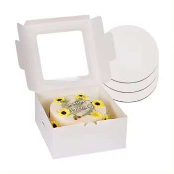 BDL White Bakery Cake Boxes with Boards
