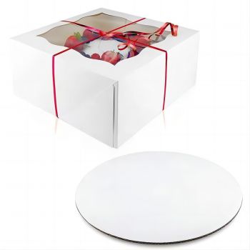 BDL 4x4x2.5 kraft box with clear window cake Box for Wedding Birthday Party Gift