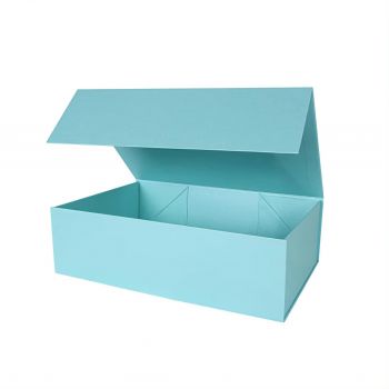 BDL Blue Magnetic Clothes Gift packaging with ribbons wedding favor Luxury Cardboard Matte Rigid Paper Boxes