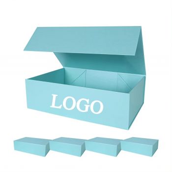 BDL Blue Magnetic Clothes Gift packaging with ribbons wedding favor Luxury Cardboard Matte Rigid Paper Boxes