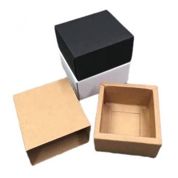 BDL Small White Black Kraft Paper Box Custom Logo Folding Soap Recycled Brown Kraft Paper Box