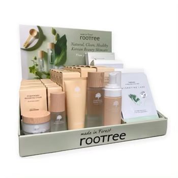 BDL makeup personalised cardboard display stand small counter top cosmetics display