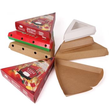 BDL Paper Pizza Slice Box  With Customer Printing,Pizza Slice Box,Triangle Food Container 