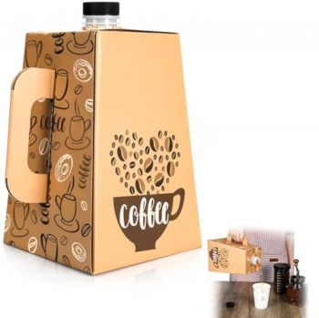 BDL Eco-Friendly Kraft Paper Coffee Box Dispenser for Whisky Soda Tequila Energy Drinks 