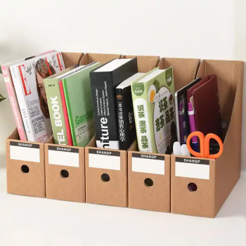 BDL Customized Kraft Paper Corrugated Cardboard Desktop Document Magazine File Box