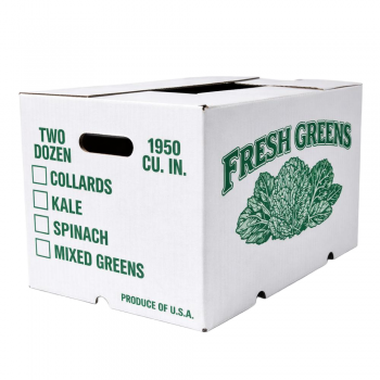 BDL Heavy Duty Corrugated Produce Carton with Die Cut Handle Ventilated Panels for Fresh Greens Transport