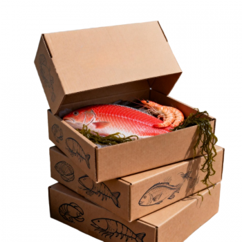 BDL Waterproof Wax-Coated Cardboard Box for Frozen Seafood Ideal for Shrimp Meat Fish Fruits Vegetables