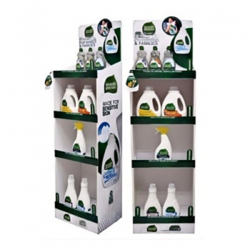 BDL Customized Logo Retail Point of Sales Pop up 4 Tier Paper Stand Shelf Rack Cardboard Floor Display