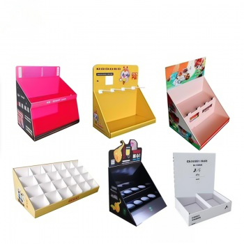 BDL Corrugated Counter Display Makeup Cardboard Counter Shelf Cosmetic Counter Paper Display Stand