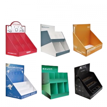 BDL Corrugated Counter Display Makeup Cardboard Counter Shelf Cosmetic Counter Paper Display Stand
