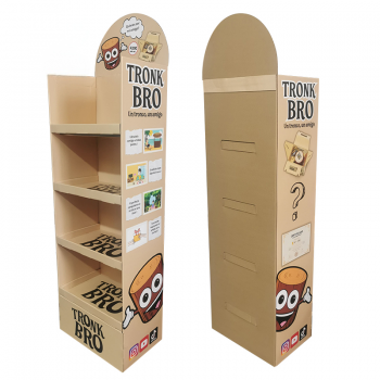 BDL Supermarket Pop up Cardboard Paper Floor Display Custom Display Corrugated Pop Cardboard Display Shelf Stand