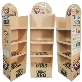 BDL Supermarket Pop up Cardboard Paper Floor Display Custom Display Corrugated Pop Cardboard Display Shelf Stand