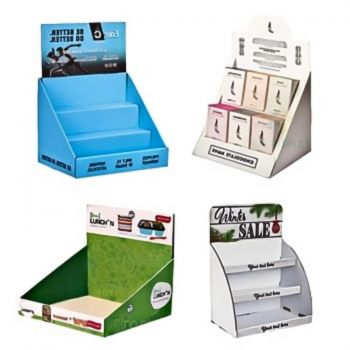 BDL Corrugated Counter Display Makeup Cardboard Counter Shelf Cosmetic Counter Display Stand Paper Display Stand