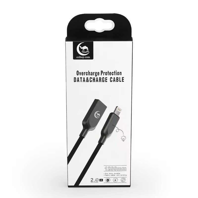 BDL Custom art coated paper usb cable data cable packaging box with hanger hole