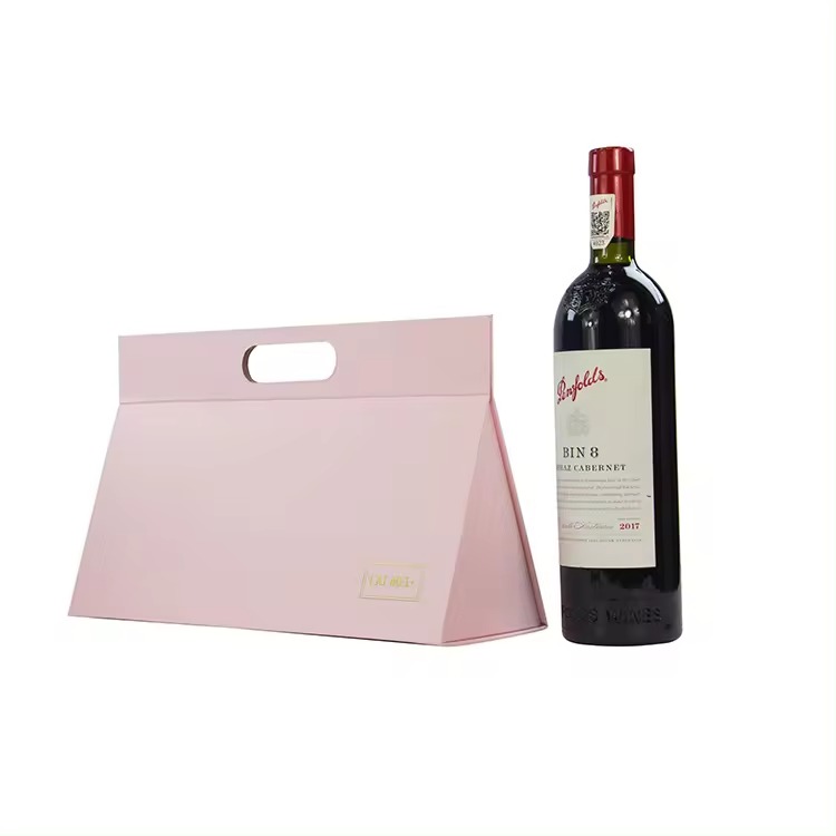 BDL Wine Shipping Boxes Portable Gift Box Magnetic Folding Packaging Paper Box for Whiskey Wine Bottle