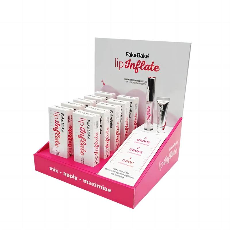 BDL makeup personalised cardboard display stand small counter top cosmetics display