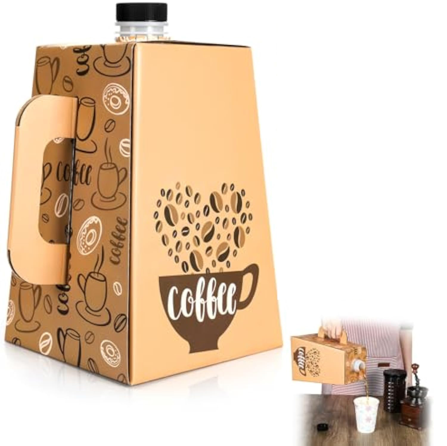 BDL Eco-Friendly Kraft Paper Coffee Box Dispenser for Whisky Soda Tequila Energy Drinks 