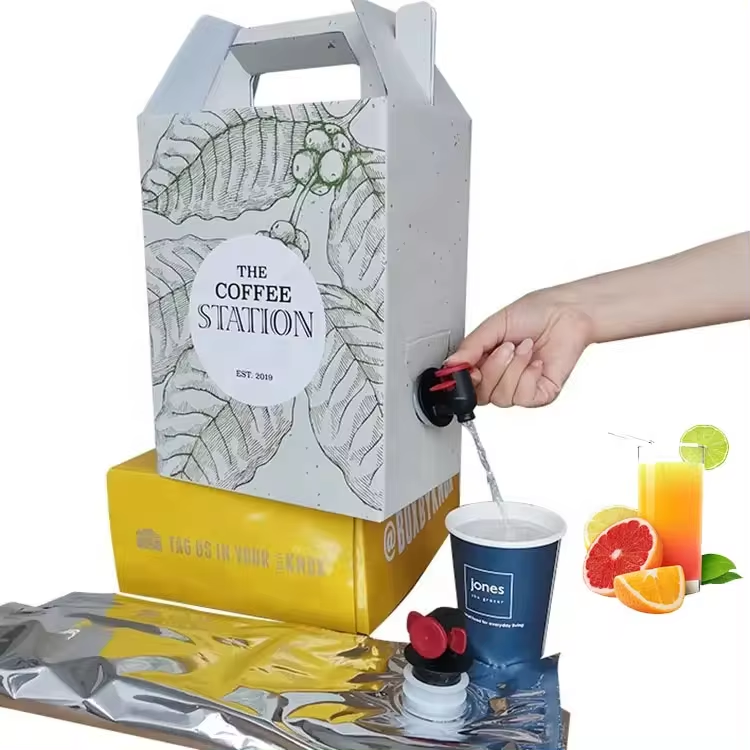 BDL  Hot Sales Custom Print Colorful logo with Handle and Water Bag a Set Stock 1L 3L 5L Dispenser Coffee Bag in Box