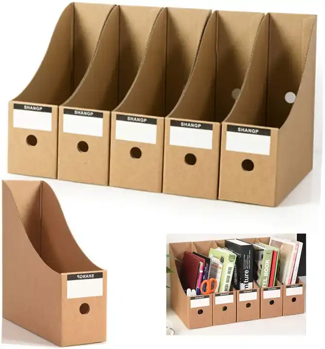 BDL Customized Kraft Paper Corrugated Cardboard Desktop Document Magazine File Box