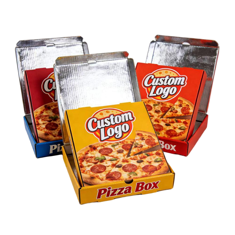 BDL Wholesale Greaseproof Thermal Insulated Carton with Interior Foil Layer Pizza Box 