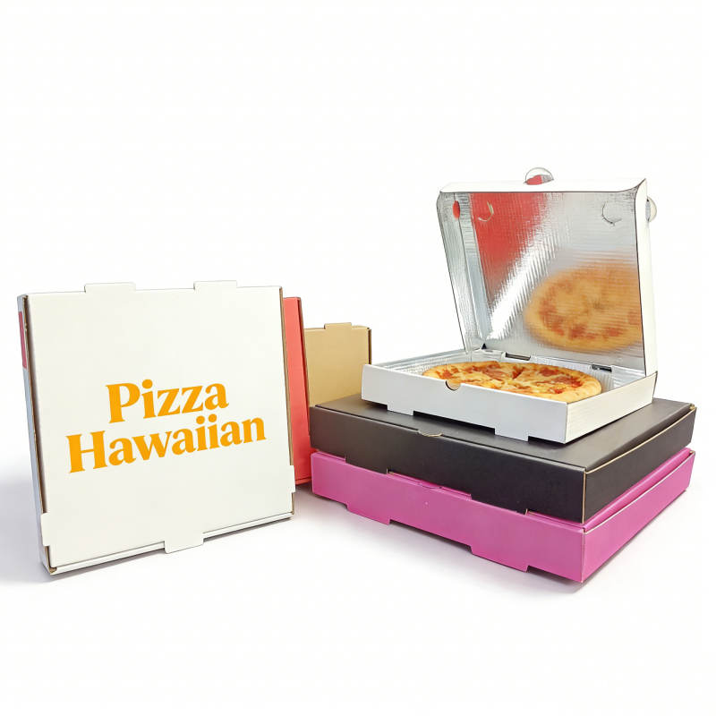 BDL Food Packaging Boxes Thermal Pizza Box With Aluminum Foil 