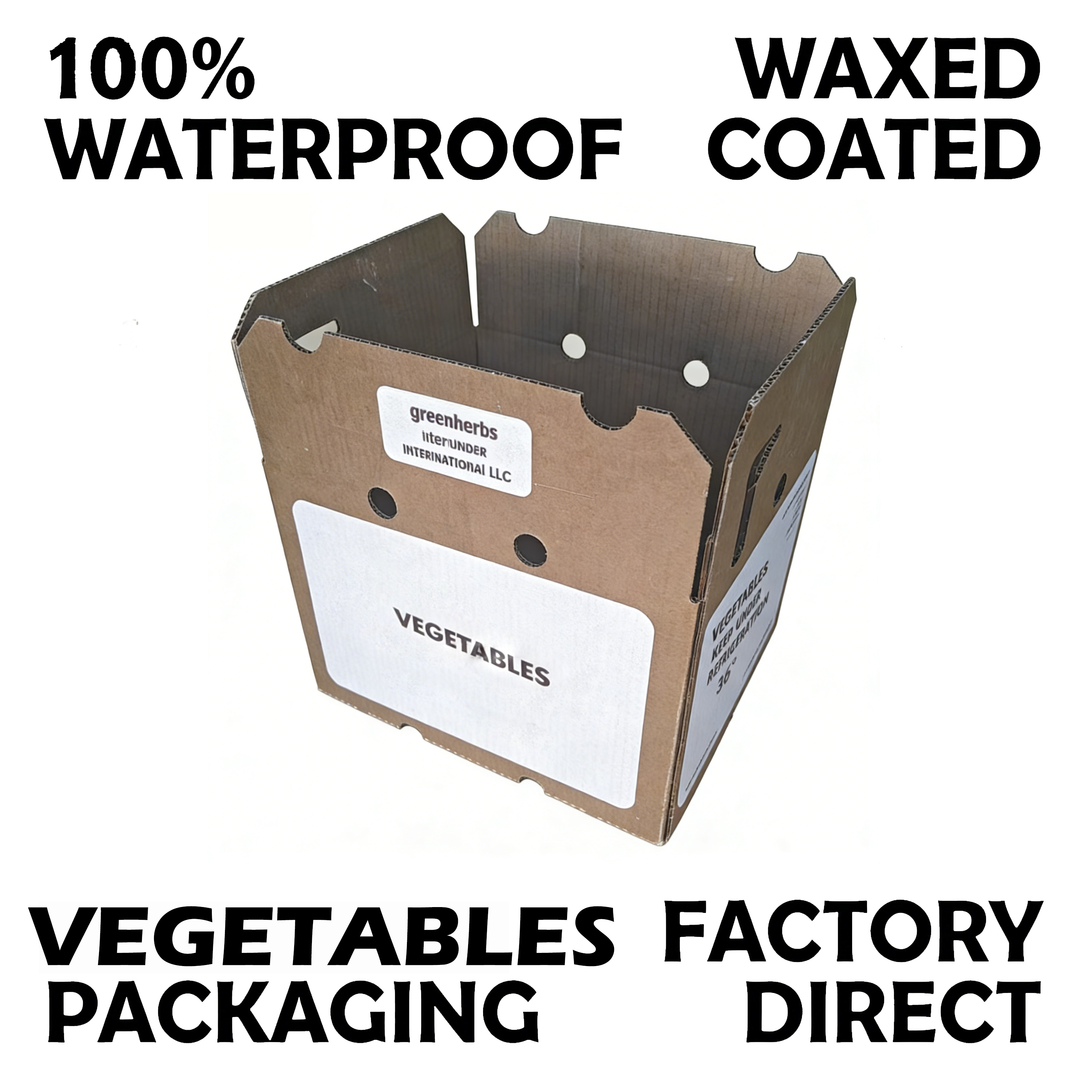 BDL Waterproof Wax-Coated Cardboard Box for Frozen Seafood for Shrimp Meat Fish Fruits Vegetables