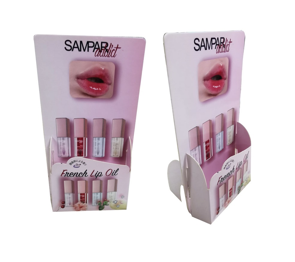 BDL Makeup Cardboard Counter Shelf Cosmetic Counter Paper Display Stand Pop Cardboard Display