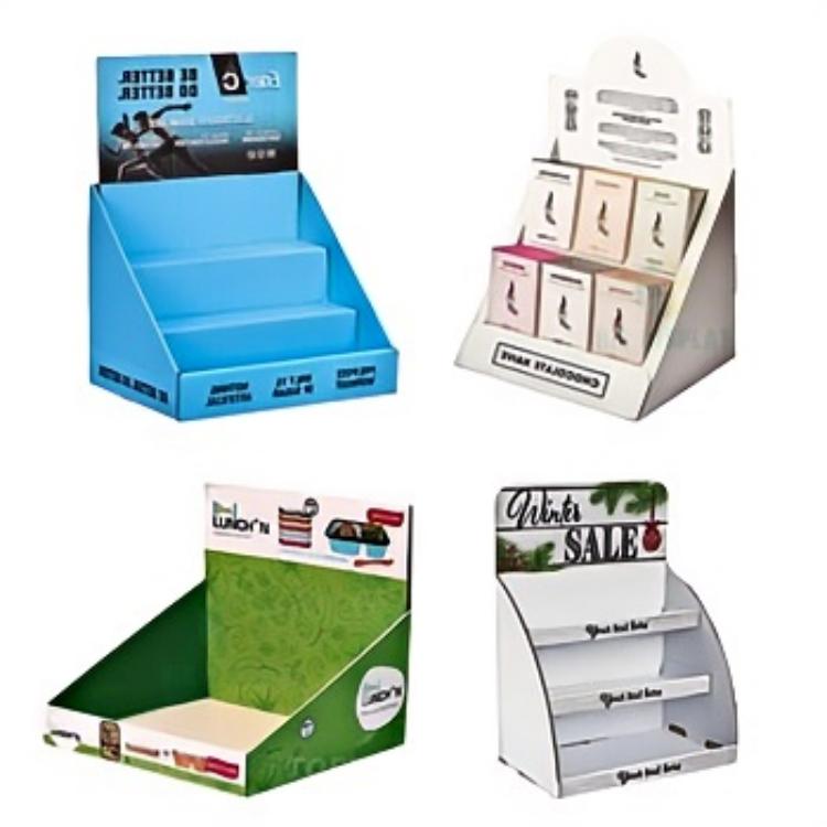 BDL Corrugated Counter Display Makeup Cardboard Counter Shelf Cosmetic Counter Display Stand Paper Display Stand