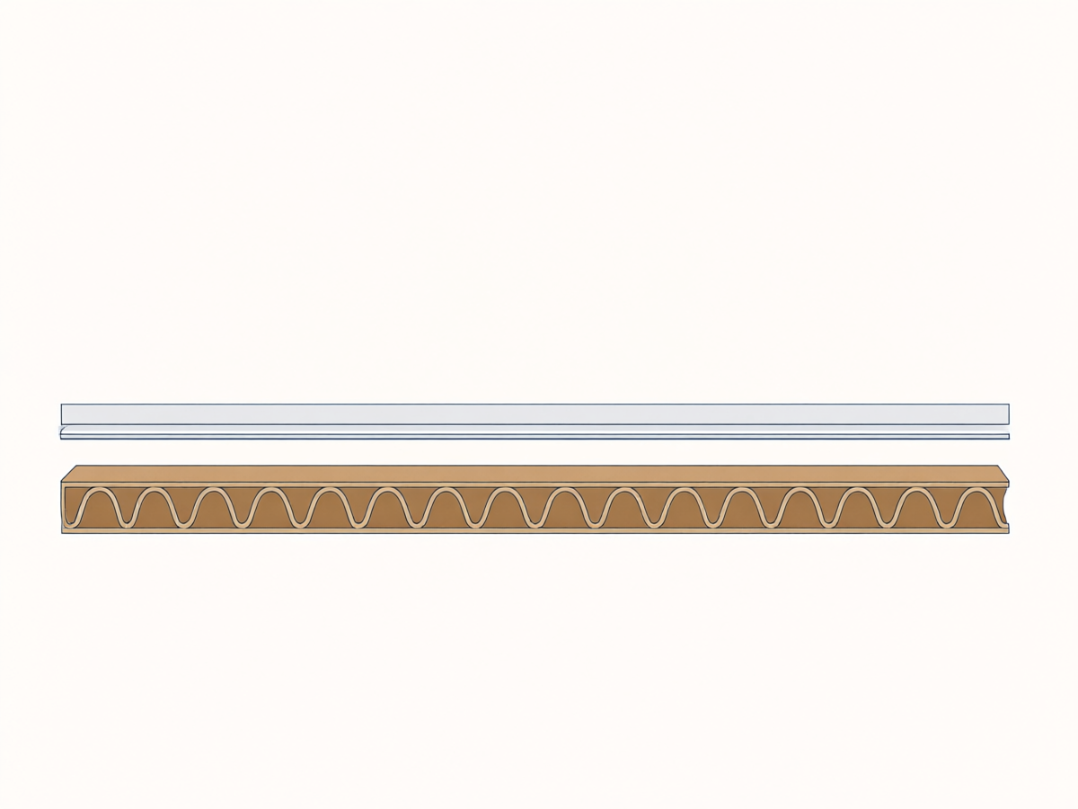 Illustration of an aluminium foil liner and corrugated board in section, Birtleypack